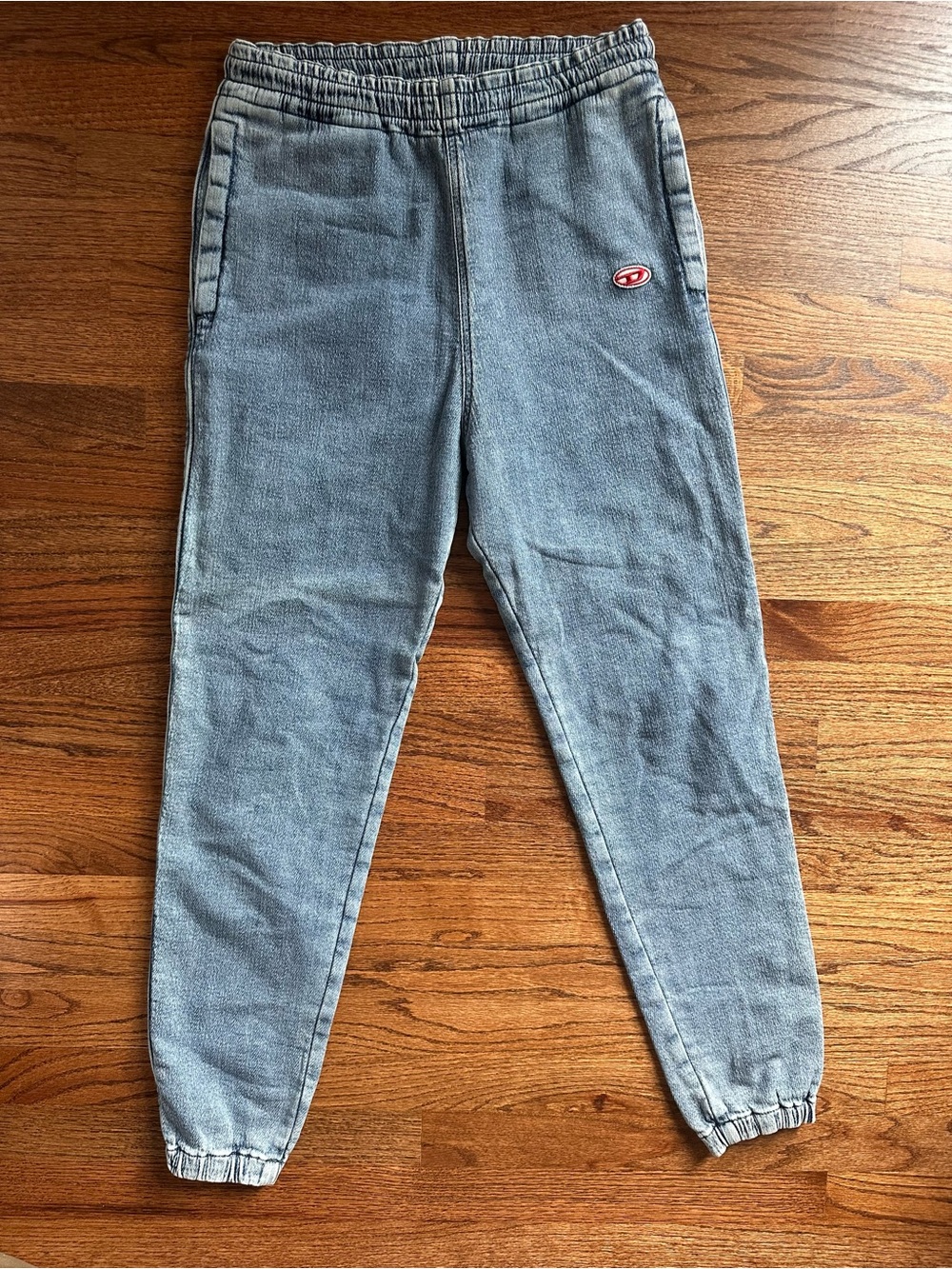 Diesel D-Lab Tapered Fit Sz SM Regular Waist Jogger Jeans Unisex Light Denim - Picture 3 of 7